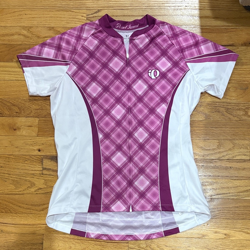 Pearl Izumi Pink Plaid Cycling Jersey